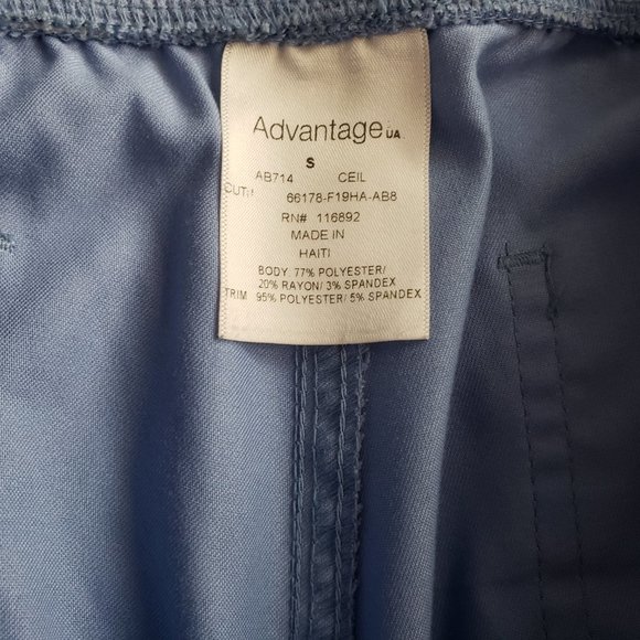 UA Butter-soft Stretch Floral Scrub Top + 2 Scrub Pants Bundle Ceil Blue Black S - Picture 10 of 13